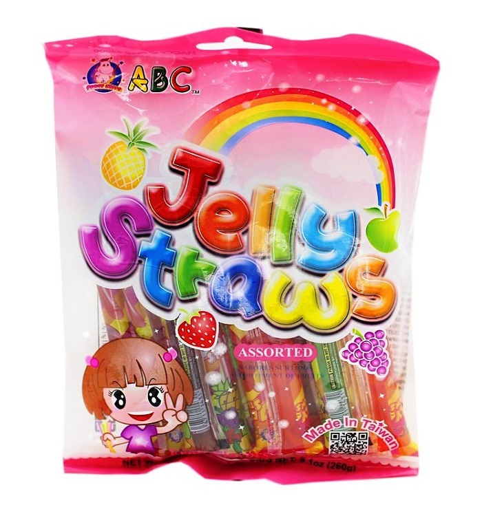 Gelatine alla frutta in tubetto Jelly Straws - ABC 260g.